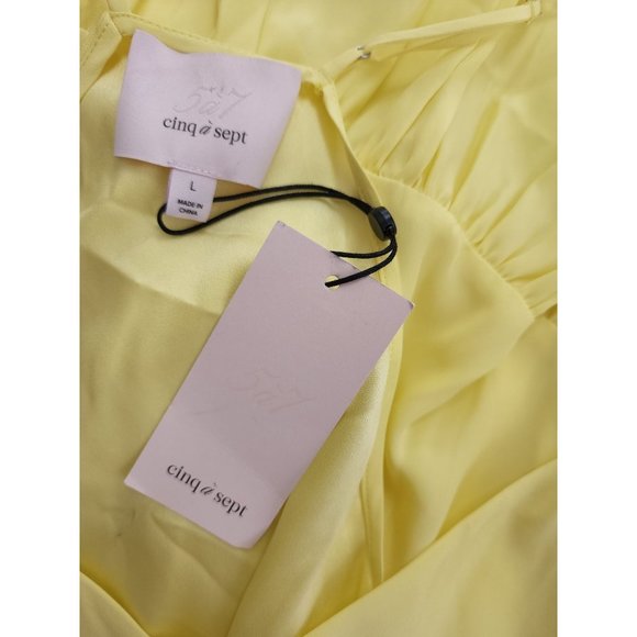 Cinq a Sept NWT Yellow Janet Top Racerback Ruffle Large - Picture 8 of 8